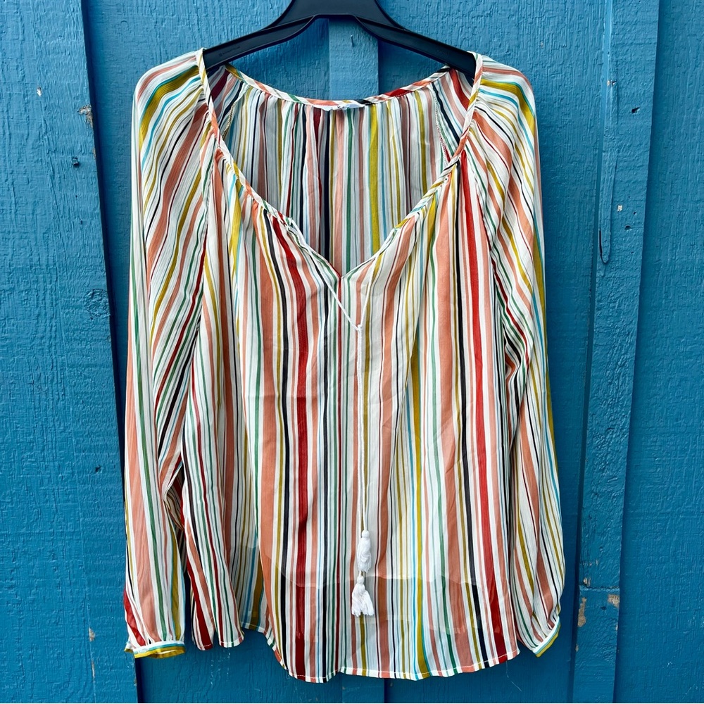 Jack by BB Dakota Colorful Striped Blouse
